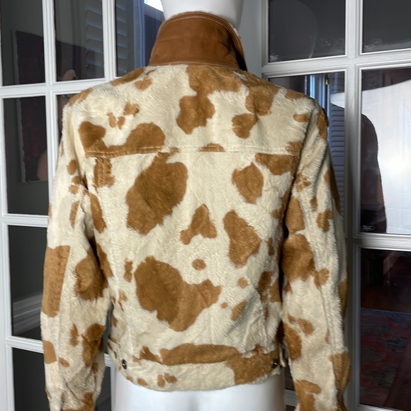 Vintage Fuzzy Animal Print Jacket Leather Collar - Picture 7 of 16